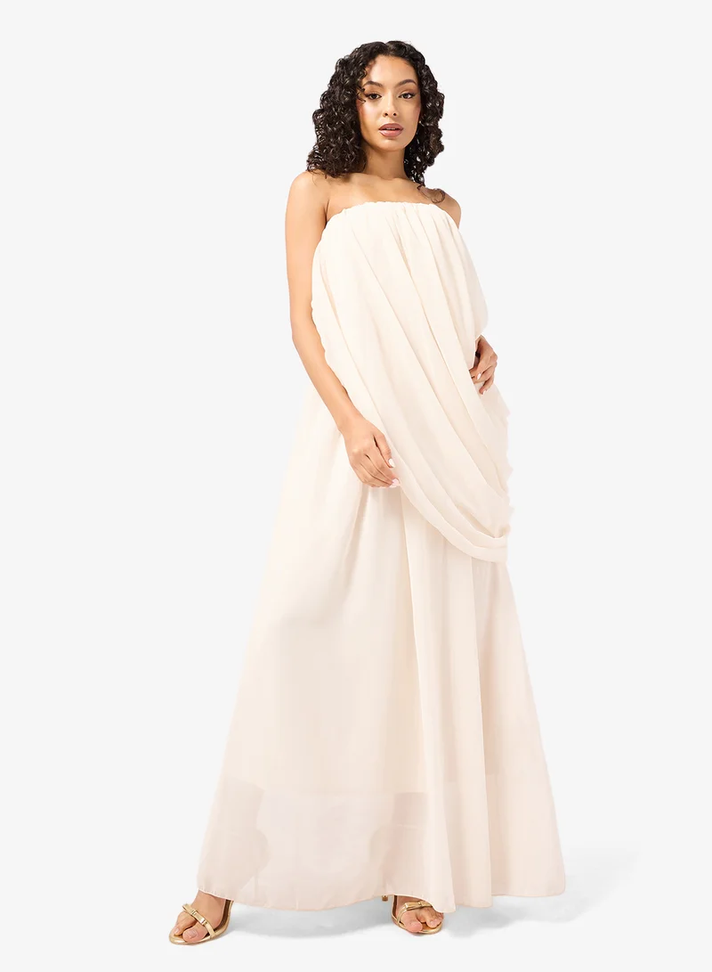 Ginger Bandeau Draped Maxi Dress